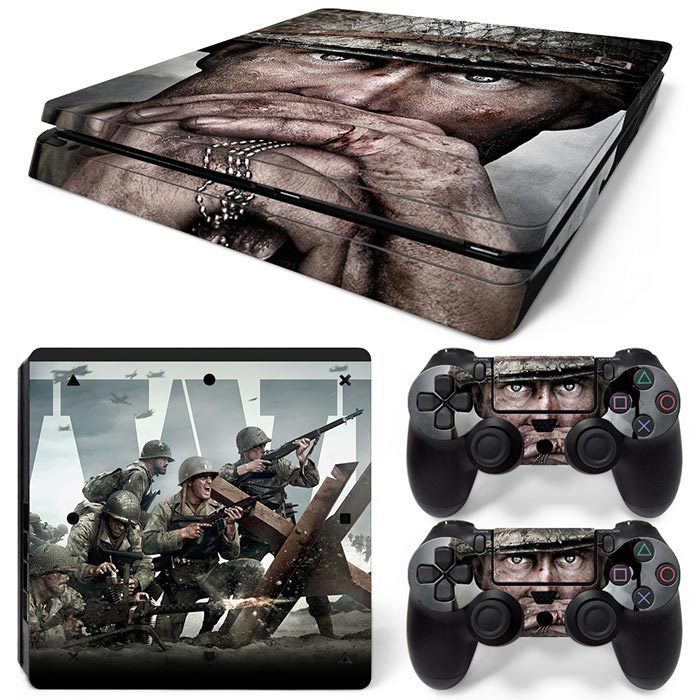 ps4 slim 游戏机全身贴纸 使命召唤第二次世界大战 skin sticker