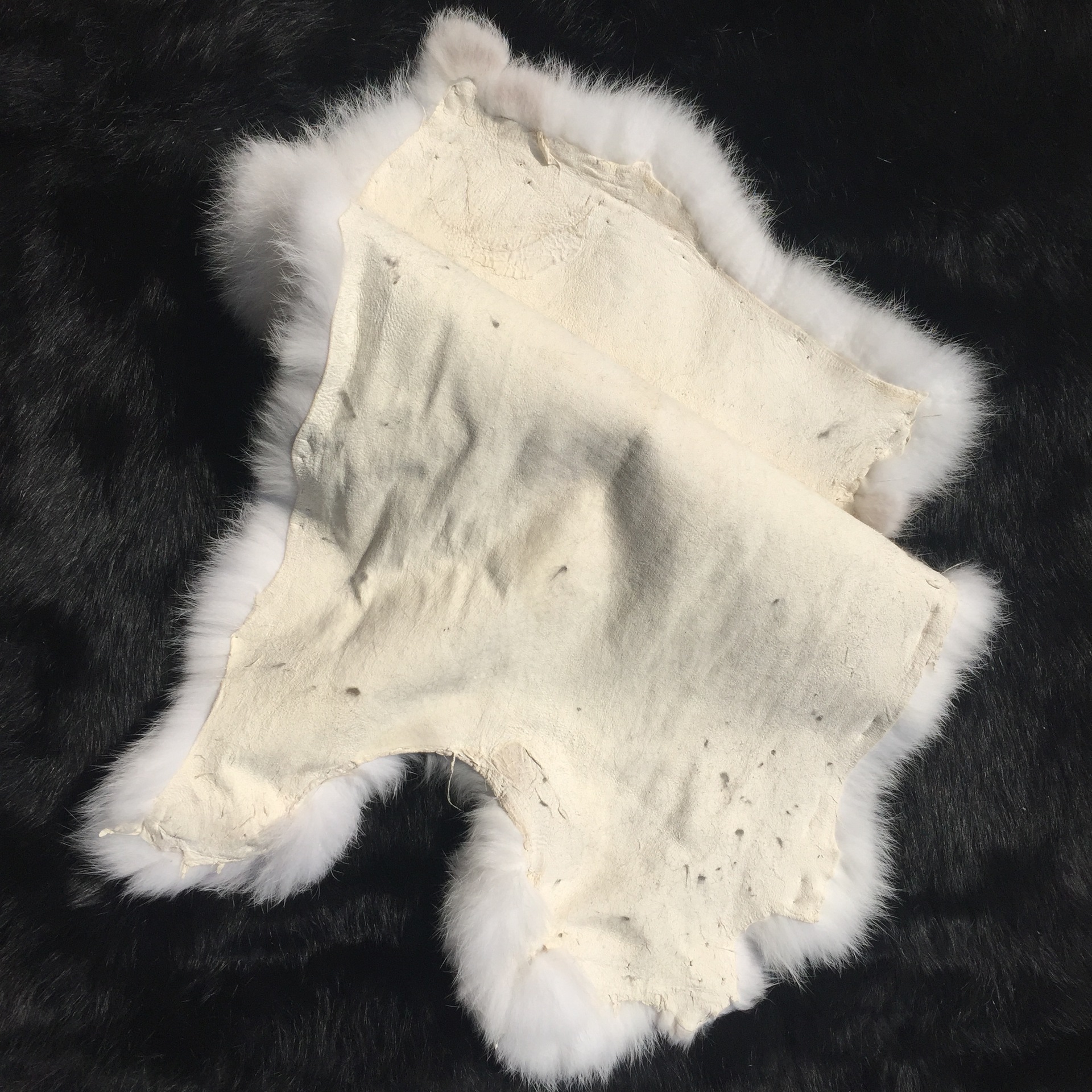 兔皮整张彩色家兔皮熟皮成品皮草原料整张兔毛