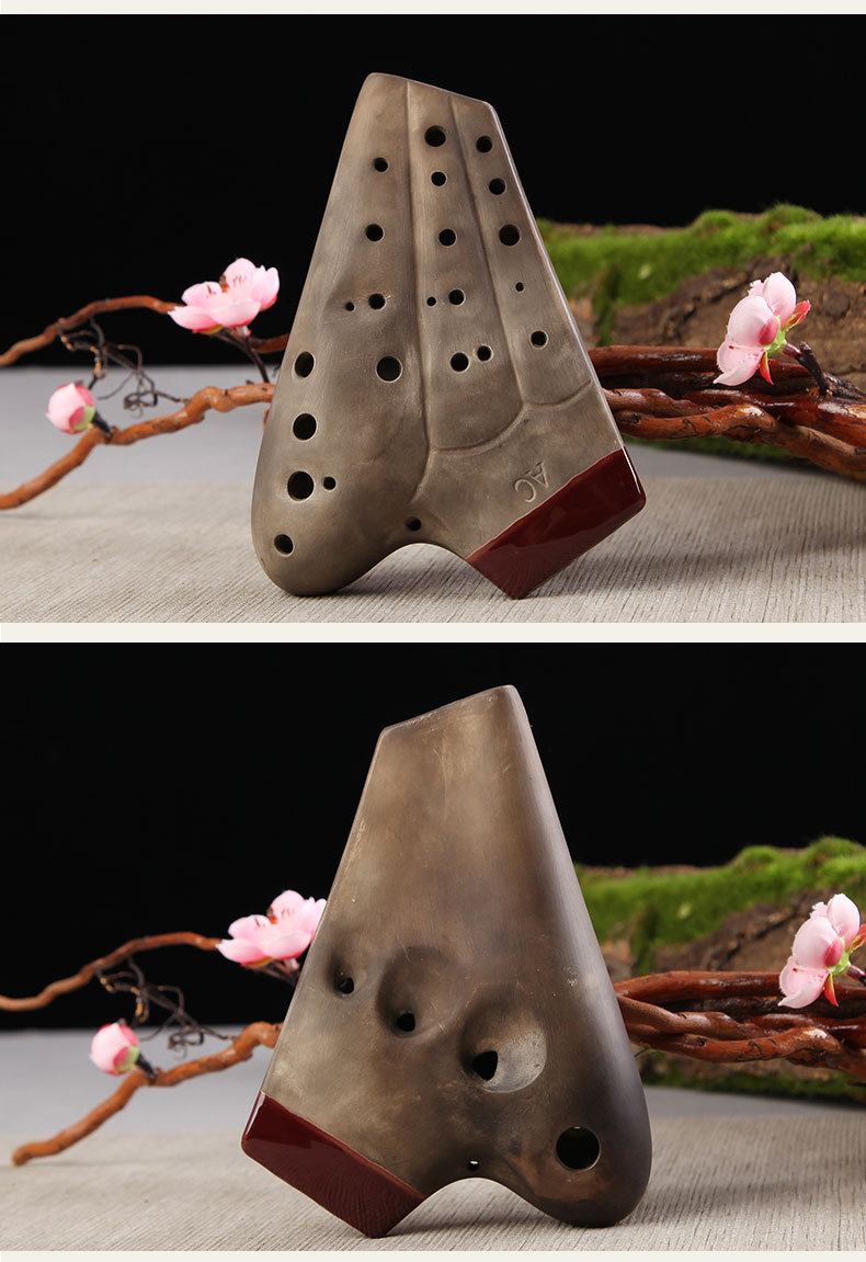 三管中音c复古型素烧陶笛多管陶笛音色音准好演奏型专业陶笛