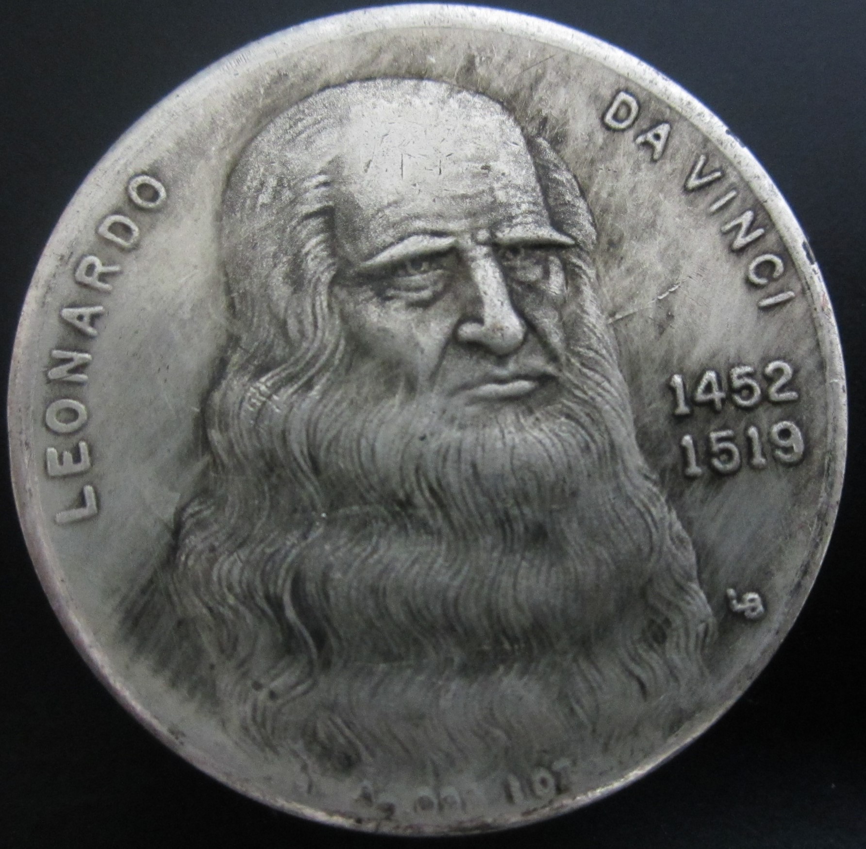 直径约38mm达芬奇14521519纪念币仿古外国银元