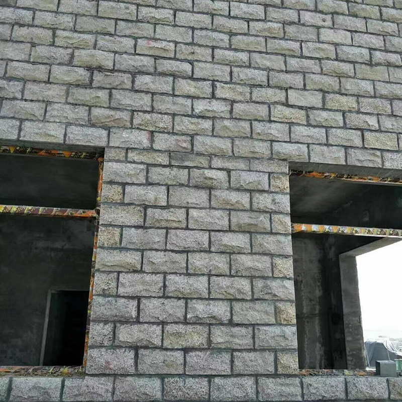 房屋建筑自然面芝麻灰蘑菇石|外墙贴面|门垛蘑菇石多少钱环境石材