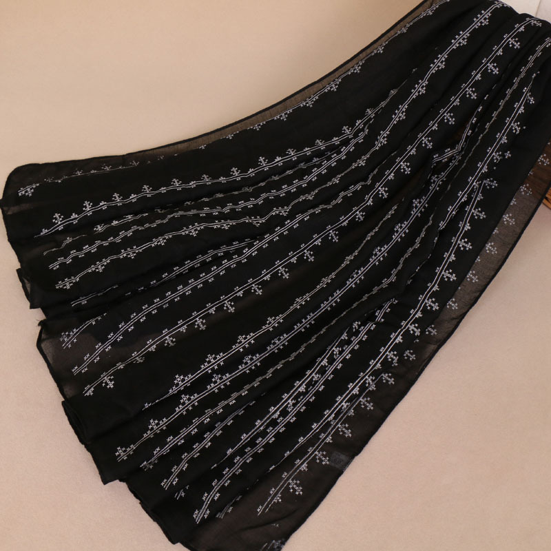 cross-border cotton puff print women‘s long scarf monochrome cotton yarn popular bib shawl vs022
