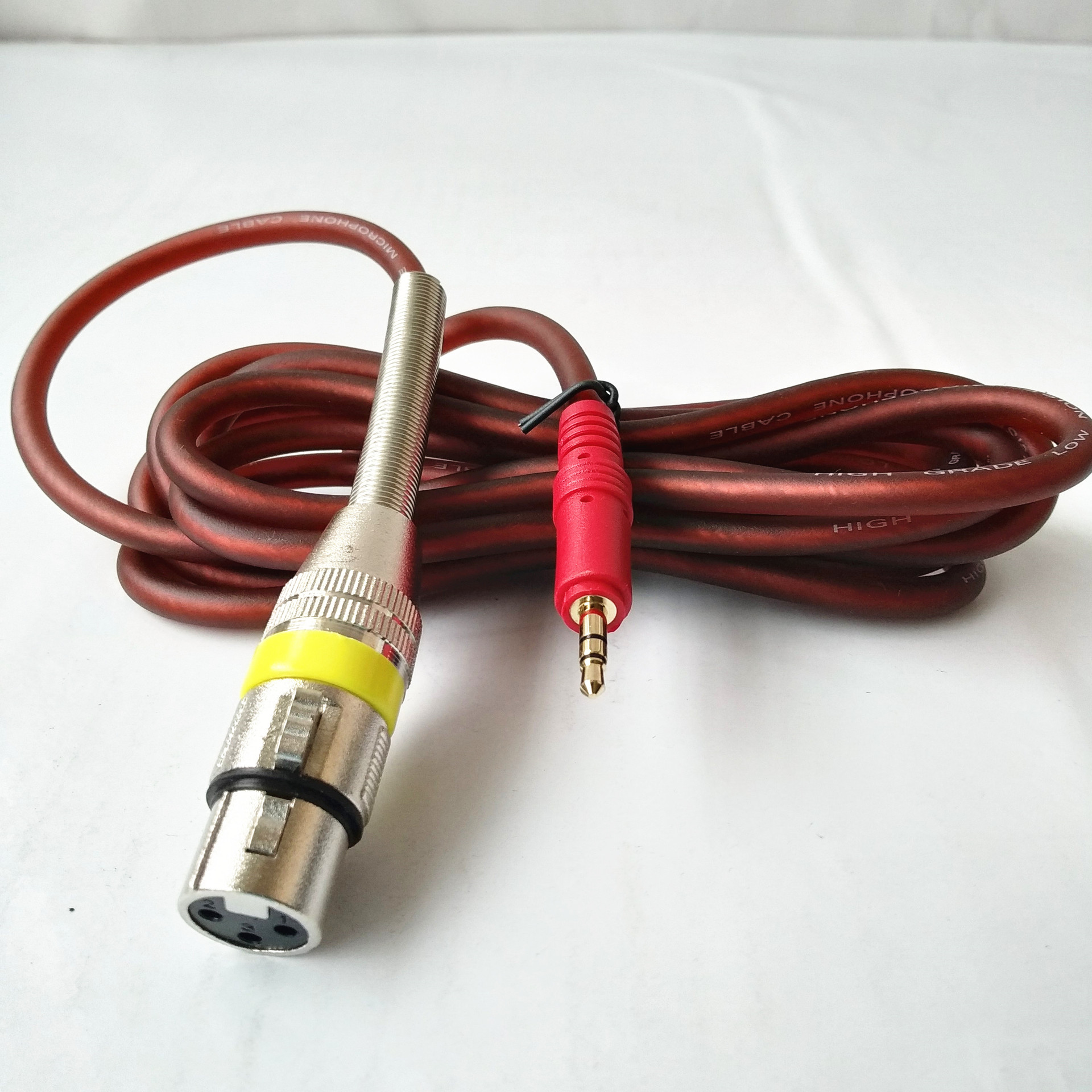 麦克风音频线3.5mm耳机插口音频线 卡侬转3.5音频线 三针麦克风线