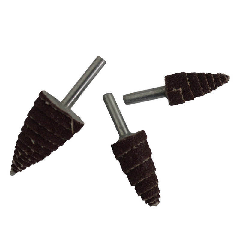 锥形百叶磨头直磨机电磨带柄页轮磨头手电钻配套砂布磨头15-30