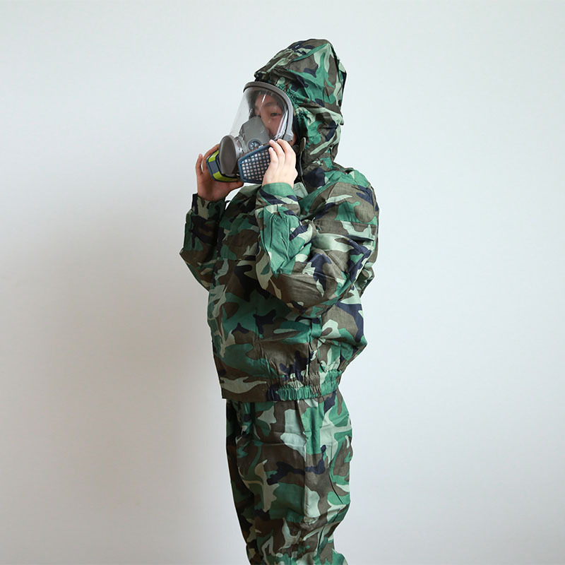林地型fff02防毒服耐酸碱分体式迷彩防毒衣防化服新华化工科技