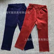 出口日本外贸童装批发日单外贸秋冬款条绒童裤外贸原单灯芯绒童裤