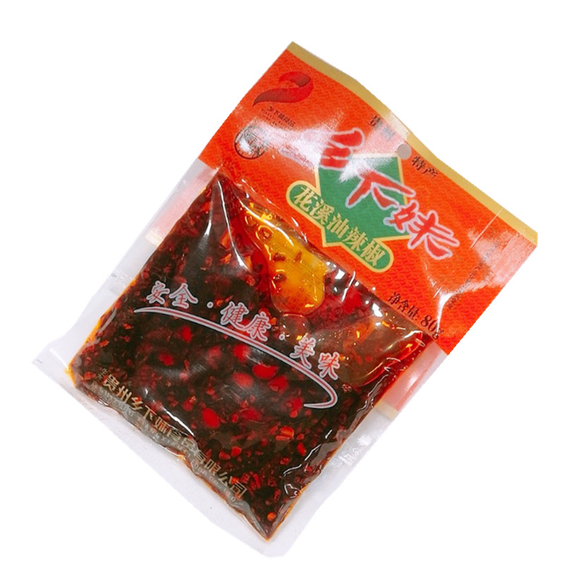 贵州特产乡下妹花溪油辣椒80g*50袋