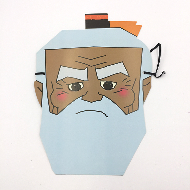 抖音游戏年会万圣节表情包葫芦娃纸质面具结婚接亲游戏搞怪纸面具