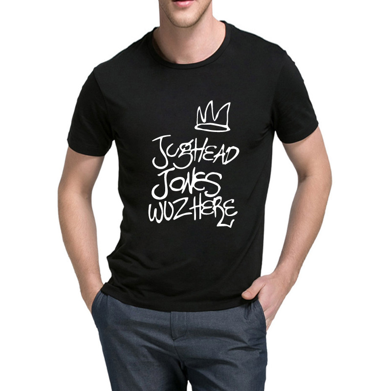 速卖通 wish 新款纯棉jughead jones wuz here 字母印花 男女 t恤