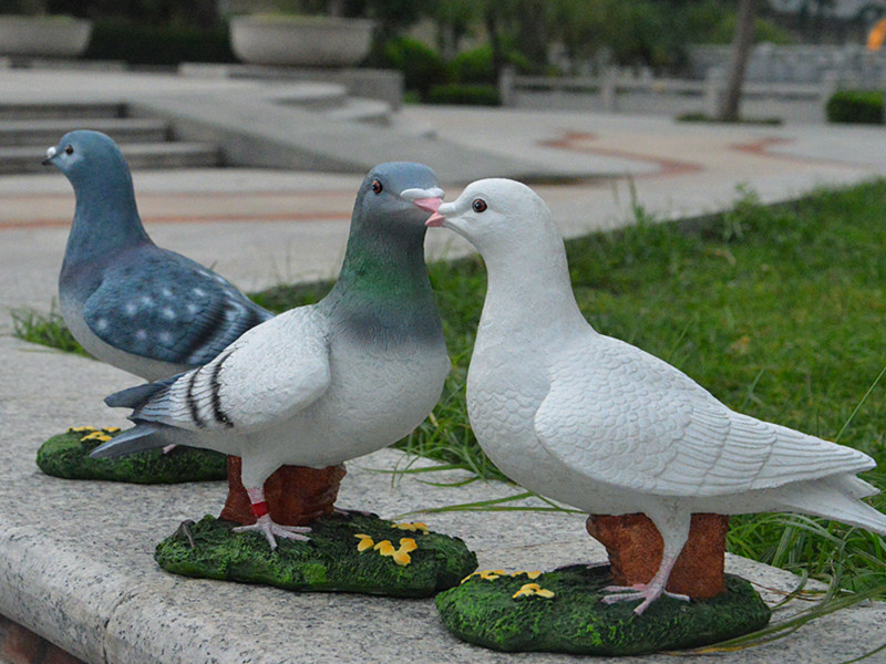 仿真鸽子摆件树脂工艺品园艺景观雕塑花园庭院白鸽装饰品厂家批发
