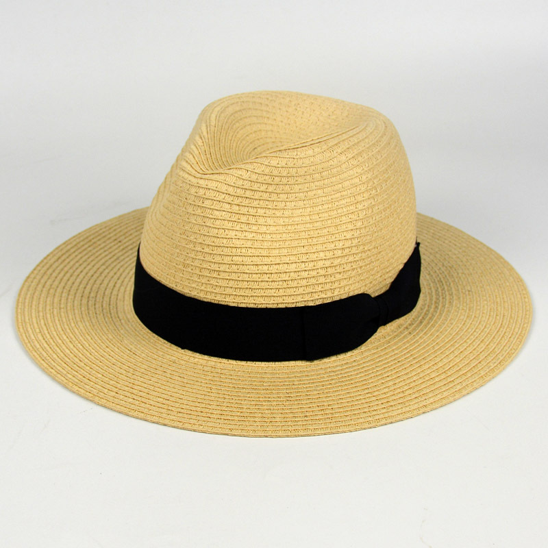 高端时尚休闲百搭大沿平边礼帽 出游沙滩防晒巴拿马太阳帽 可定制