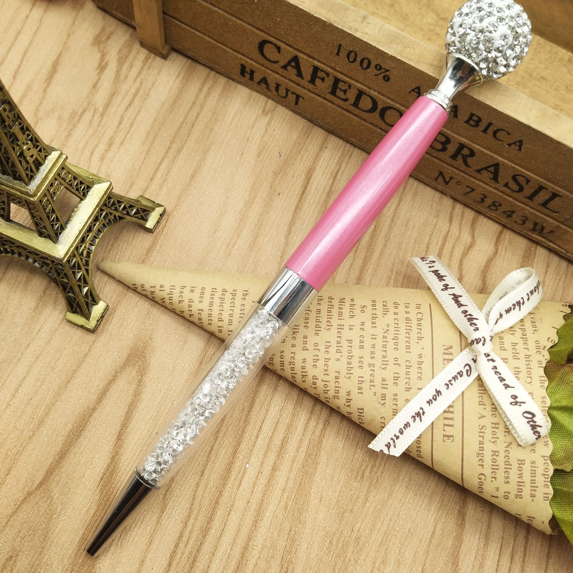 钻球圆珠笔 长款大钻石水晶笔 时尚精品礼品笔 女士专用笔