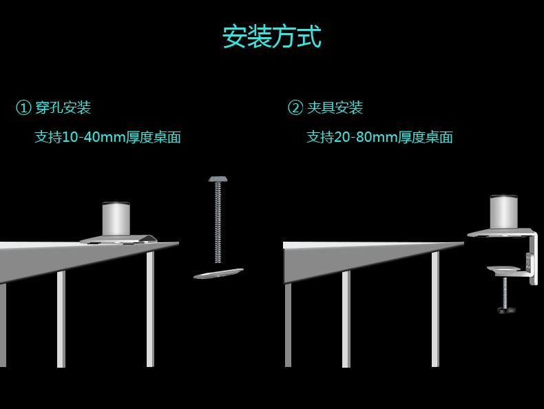 桌面办公站坐立式气压升降旋转伸缩液晶电脑显示器支架慧想a100
