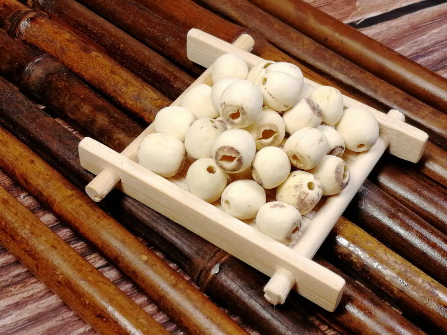 1千克优质磨皮白莲子 湘莲子散装 优质选装莲子 无芯无硫湘莲 白