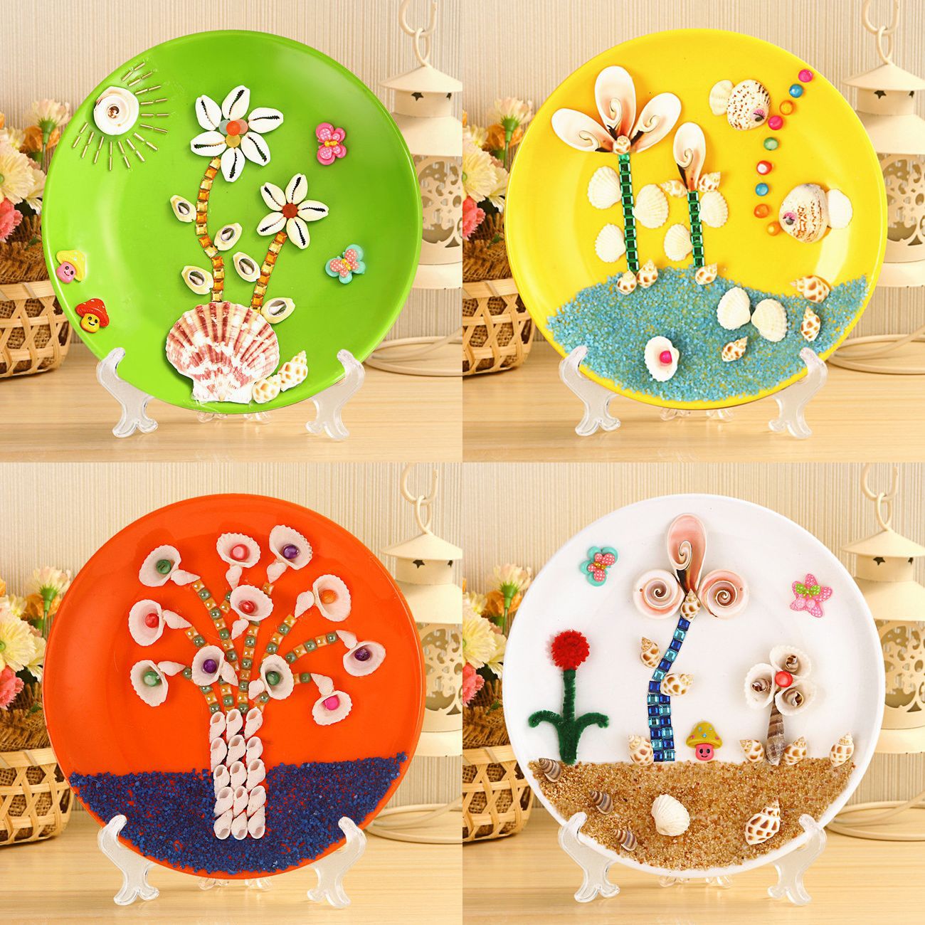 3d立体手工艺贝壳画益智diy粘贴真海螺贴画礼盒玩具地摊摆摊货源