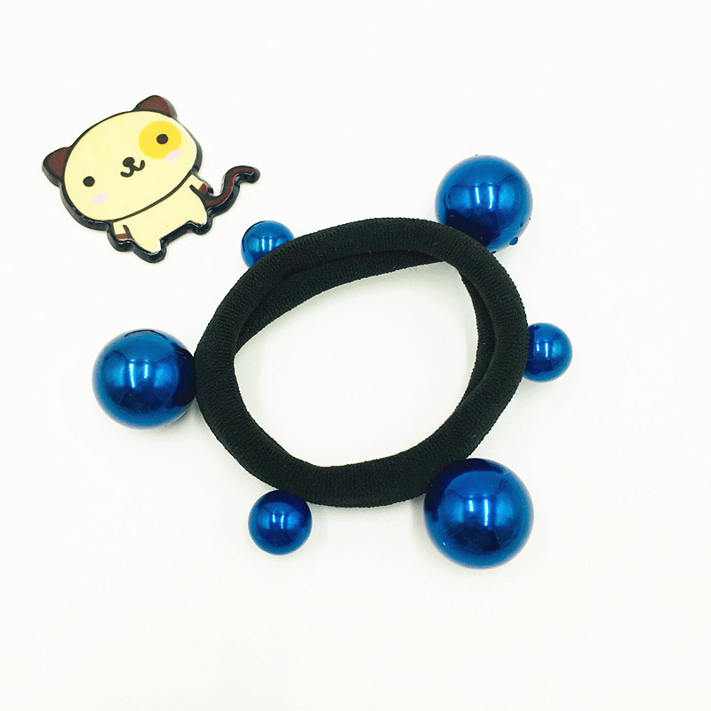 Internet Celebrity Bun Large and Small Pearls Hair Band Towel Ring Seamless Beaded Hair Rope High Elasticity Non-Deformation Rubber Band