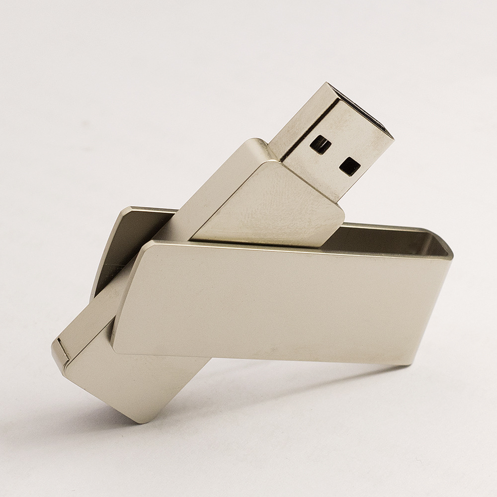 金属u盘定制 高档简约办公商务礼品优盘8g u盘 16g 64g 旋转u盘