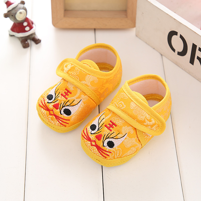 Factory Wholesale New Baby Spring and Autumn Tiger Head Pumps 100 Days Old One Year Old Soft Bottom Baby Toddler Tiger Head Pumps