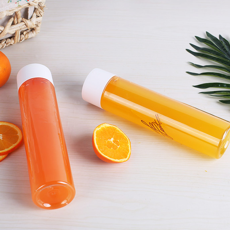 厂家直销 圆柱饮料瓶500ml 43口径 鲜榨果汁创意果汁瓶