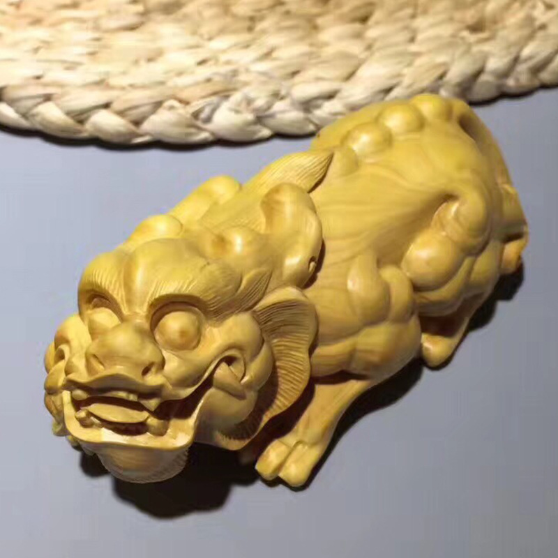 小叶黄杨木貔貅家居雕刻木雕手把件把玩件文玩工艺品厂家供应