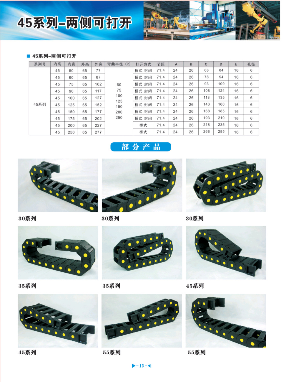 cnwsl增强尼龙穿线线缆机床拖链 威士龙全封闭拖链h45*100内尺寸