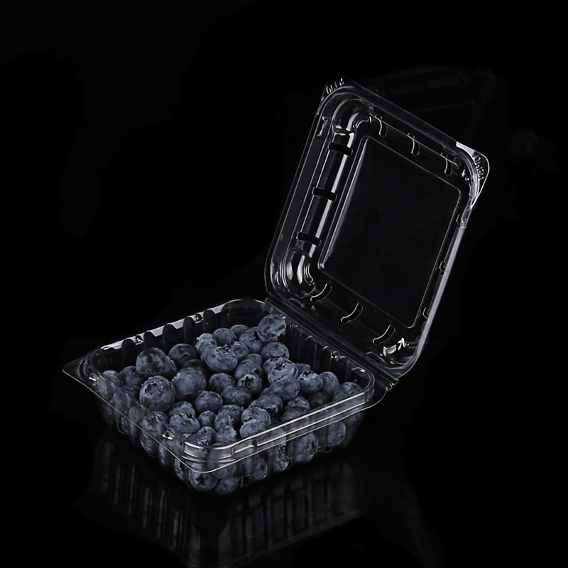 蓝莓盒125g一次性水果盒子透明子吸塑pet加厚正方形塑料打包透气