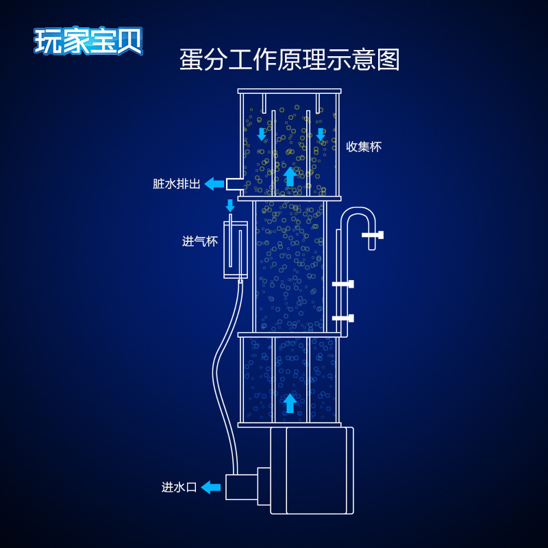 鱼缸蛋分 海水蛋分 海水鱼缸蛋白分离器 中小型鱼缸适用8w9w可选