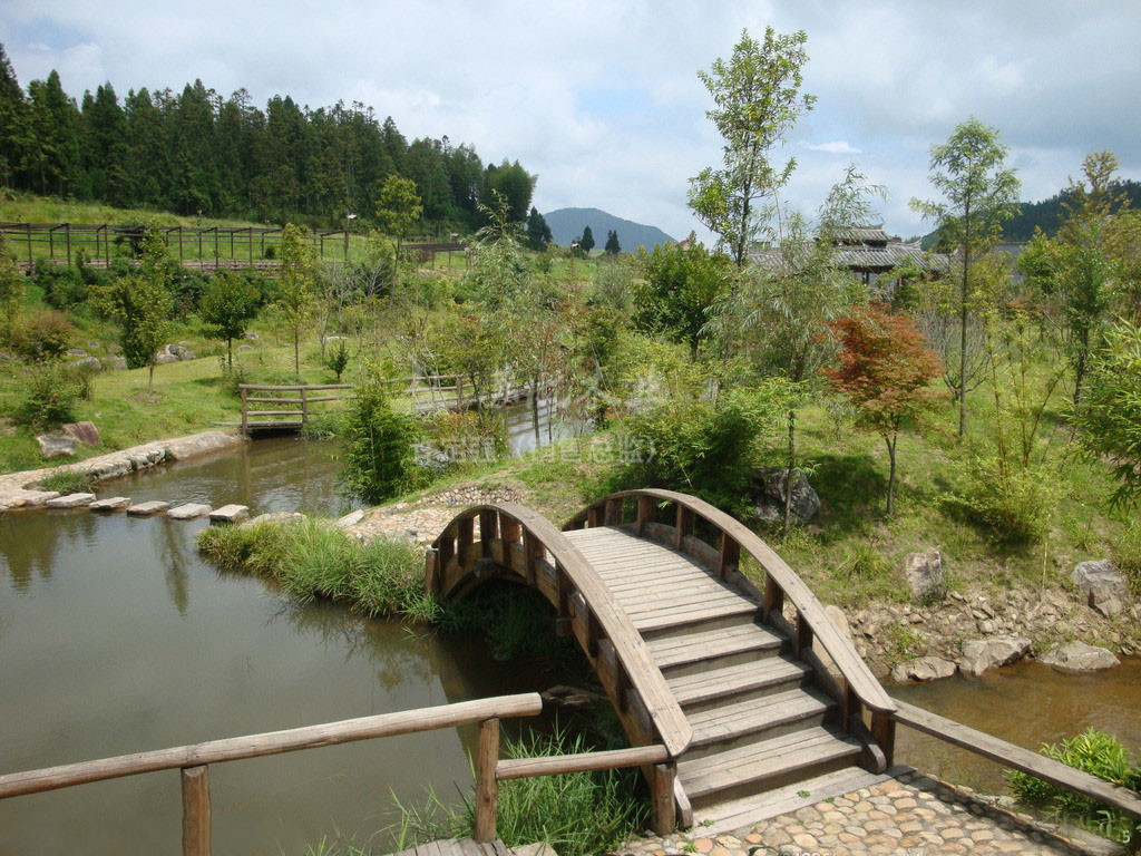 苏航厂家定制户外花园小拱桥园林景观木桥防腐木桥梁平行桥