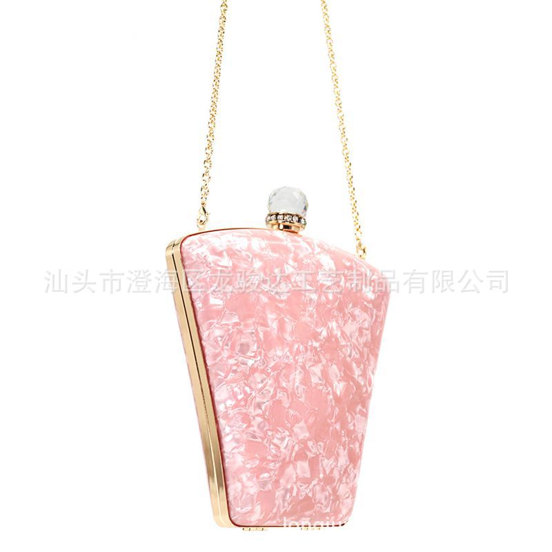 2018 New Vase-Shaped Jelly-Colored Pearlescent Acrylic Bag Women's Shoulder Crossbody Banquet Clutch