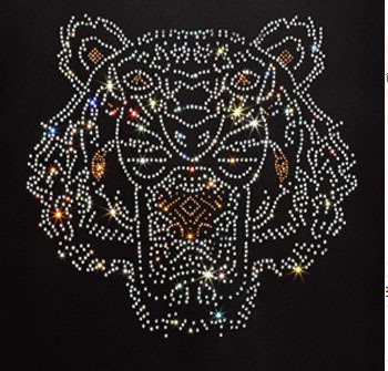 2018年爆款老虎头烫钻图案 可来图加工定制