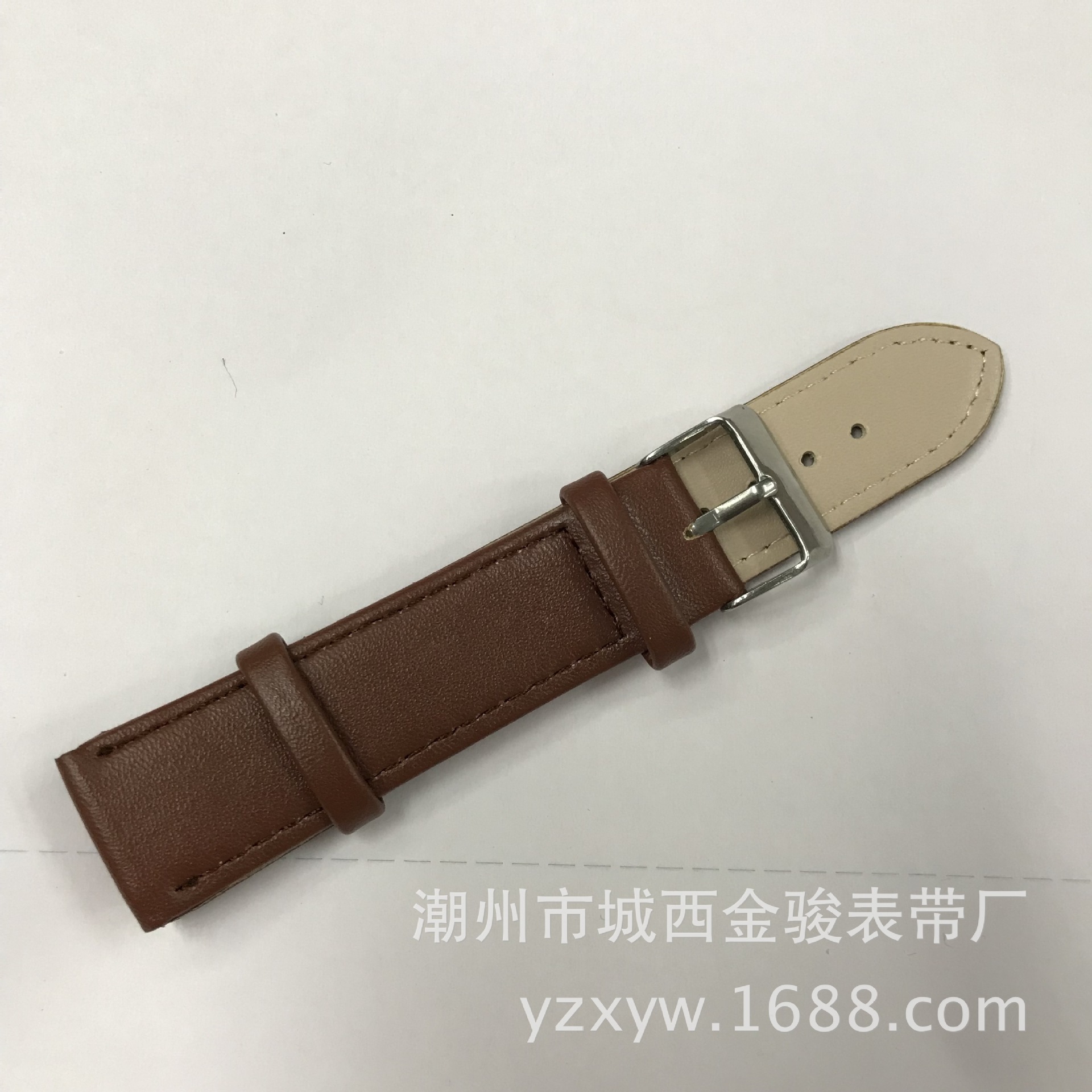 Watch Accessories Pu Leather Strap Edging Men's and Women's Watch Strap Pin Steel Buckle Spot Supply