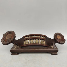 古玩工艺品厂家批发收藏复古做旧木雕刻（如意算盘）玉子算盘摆件