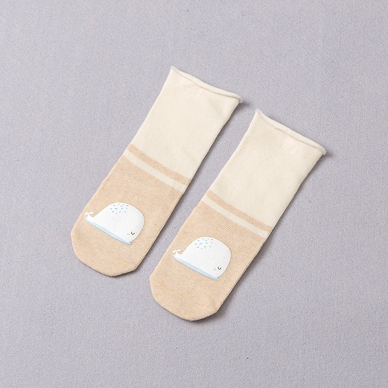 Creative Color Cotton Autumn and Winter Children Stockings Four Seasons Socks Infant Non-Slip Toddler Room Socks High Tube Clearance