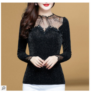 冬季打底衫蕾丝薄款