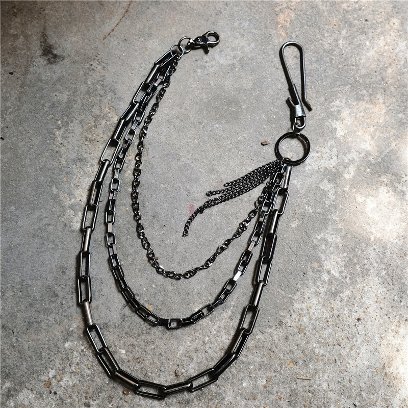 新款个性粗锁链金属裤链三链条男女百搭朋克欧美嘻哈时尚潮流腰链