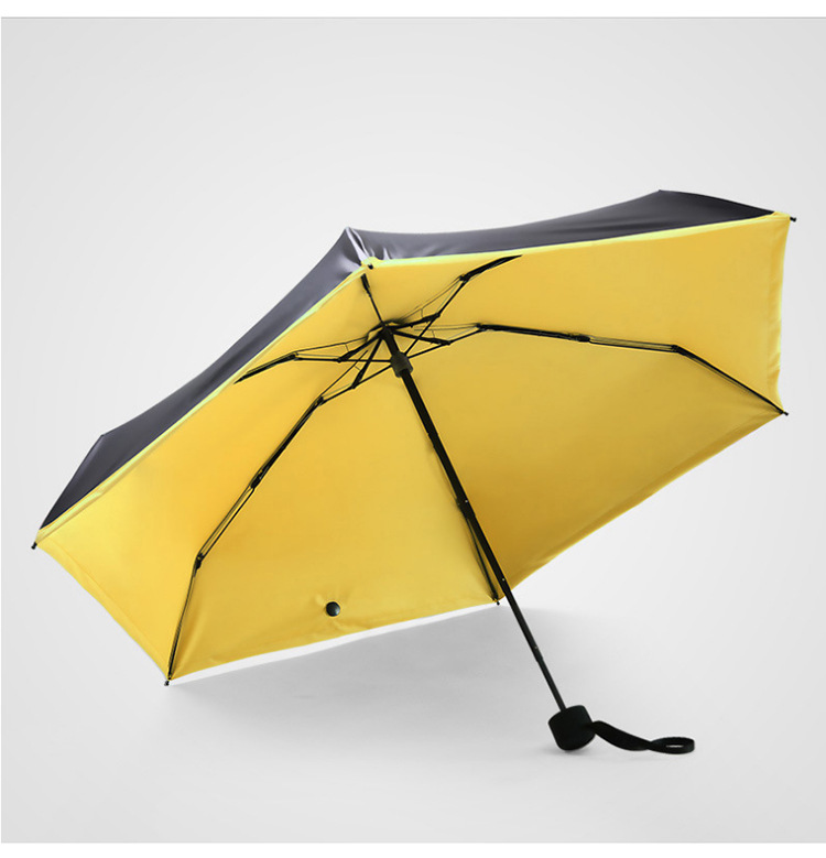 超轻防紫外线胶囊伞防晒黑胶遮阳伞晴雨伞袖珍五折伞口袋伞小黑伞