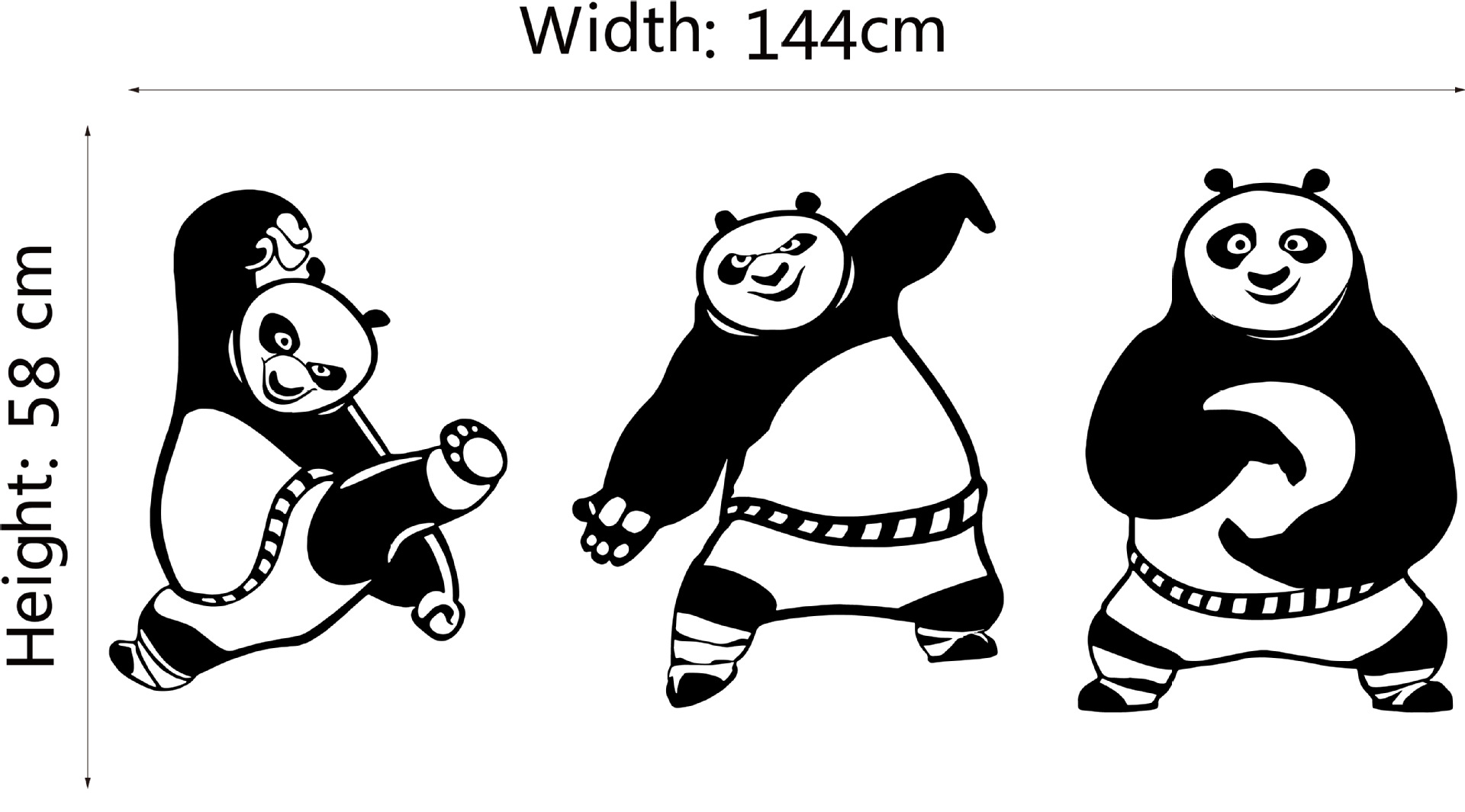 aw327新款创意卡通打拳熊猫照片贴画 个性可移除贴纸定制批发