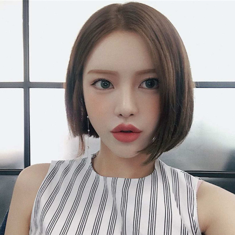 韩国女士波波头假发头套中分刘海短直发bobo头高温丝厂家一件代发