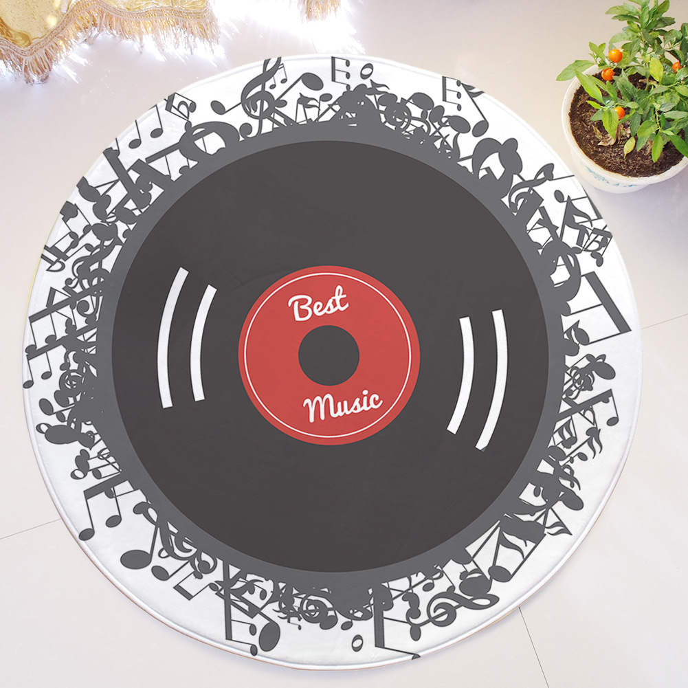 受气包 唱片圆形电脑椅地毯床边吊篮圆毯法兰绒唱碟大地垫 无甲醛