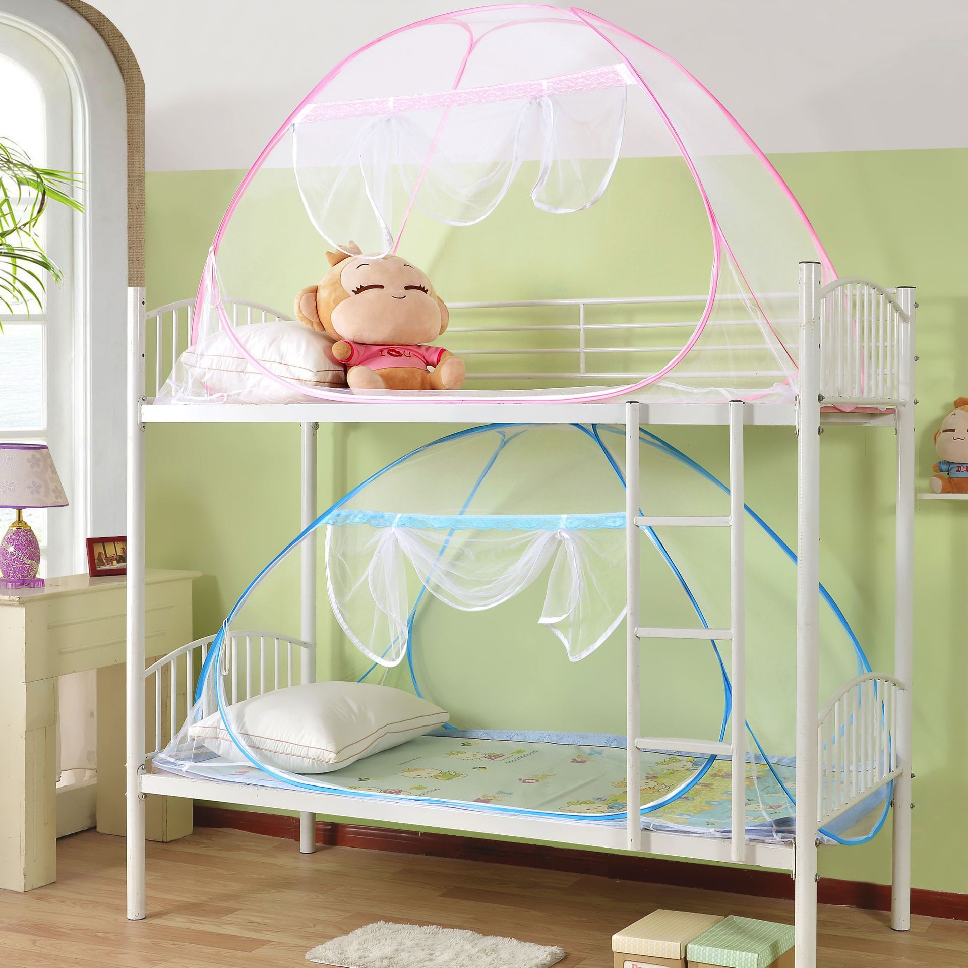 雅友学生宿舍免安装大开门蒙古包蚊帐无底1米单人0.9m上下铺床