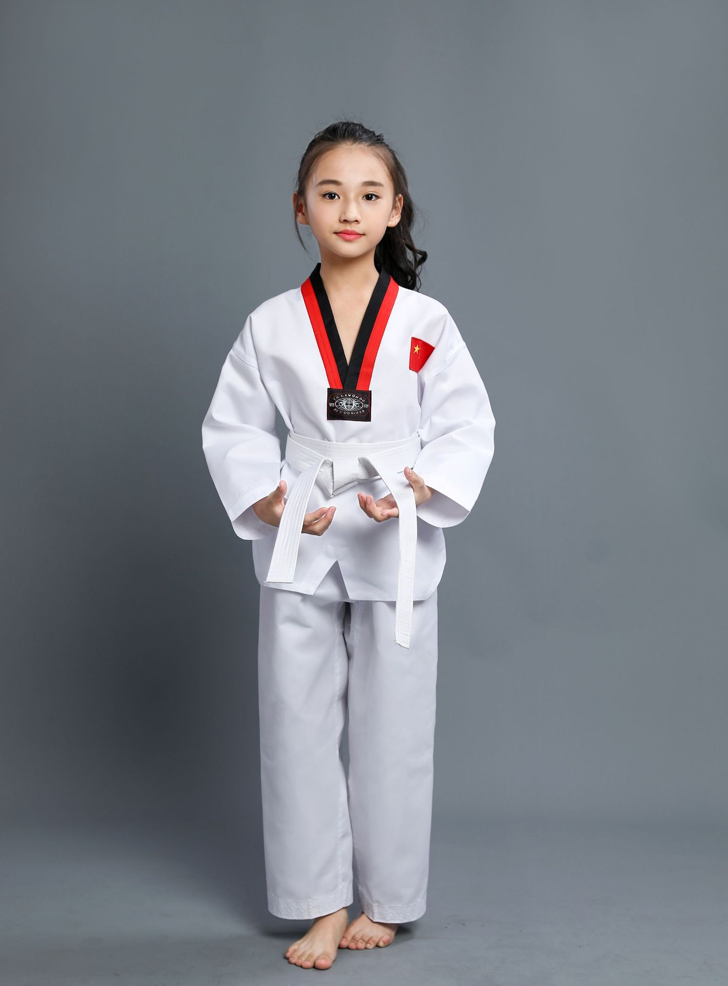 跆拳道服儿童成人衣服短袖长袖男女服装秋季泰拳道初学者训练道服