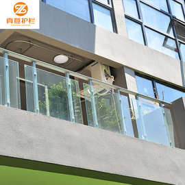 厂家供应 组装式阳台玻璃护栏 建筑用阳台玻璃栏杆玻璃安全防护栏