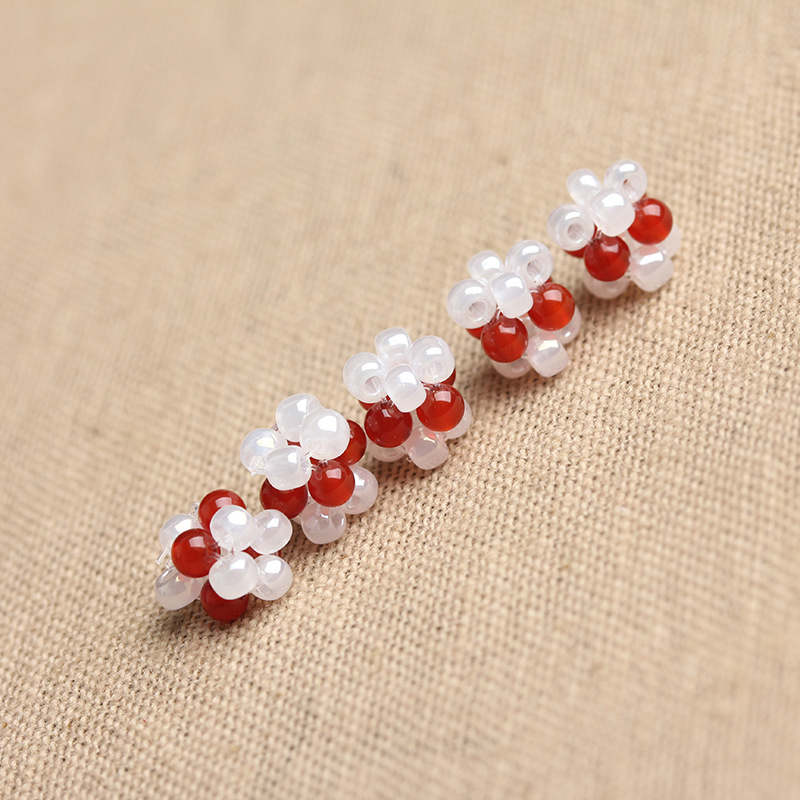 编织玛瑙小米珠花球隔珠配件手链diy搭配十八子手链项链108佛珠