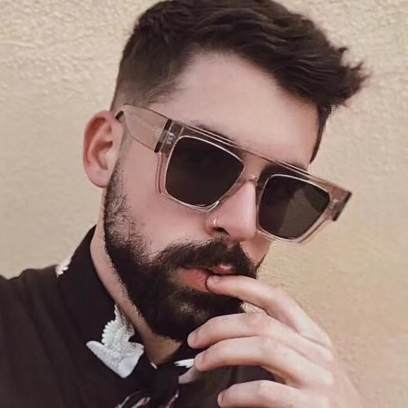 新款欧美潮流太阳镜复古方形大框墨镜男炫彩街拍太阳眼镜女5059