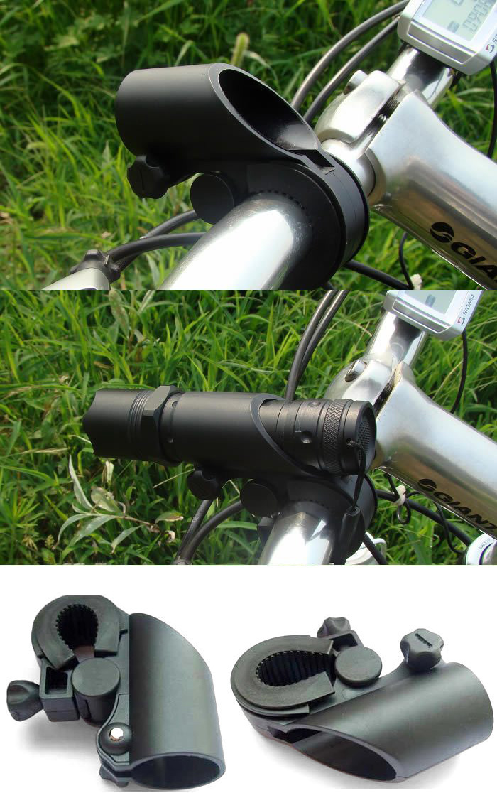 户外骑行 枪型自行车手电筒灯架骑行枪形灯架