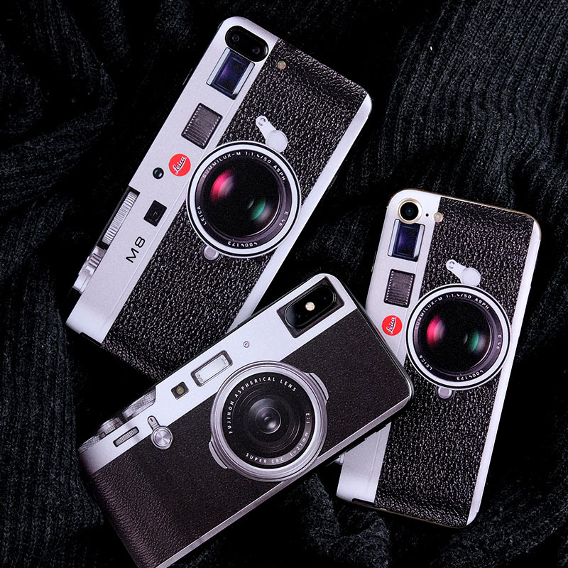 适用iphonex后膜创意相机贴膜苹果7plus背膜6s彩膜8p手机创意贴纸