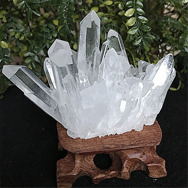 天然白水晶簇花原石摆件招财家居奇石镇宅消磁净化风水赈宅防辐射