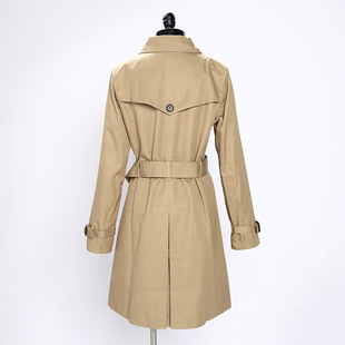 经典高档女装风衣外套定制 东莞服装产梭织女装翻领大衣加工贴牌