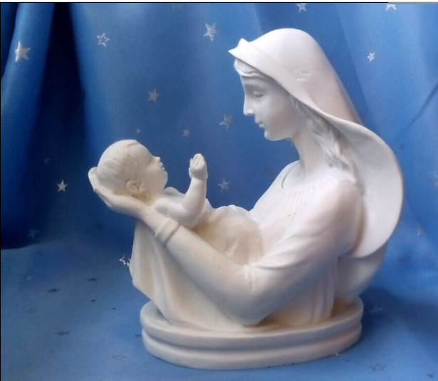 欧式家居精品圣母抱小耶稣圣像摆件母爱母亲节礼物天主教圣物