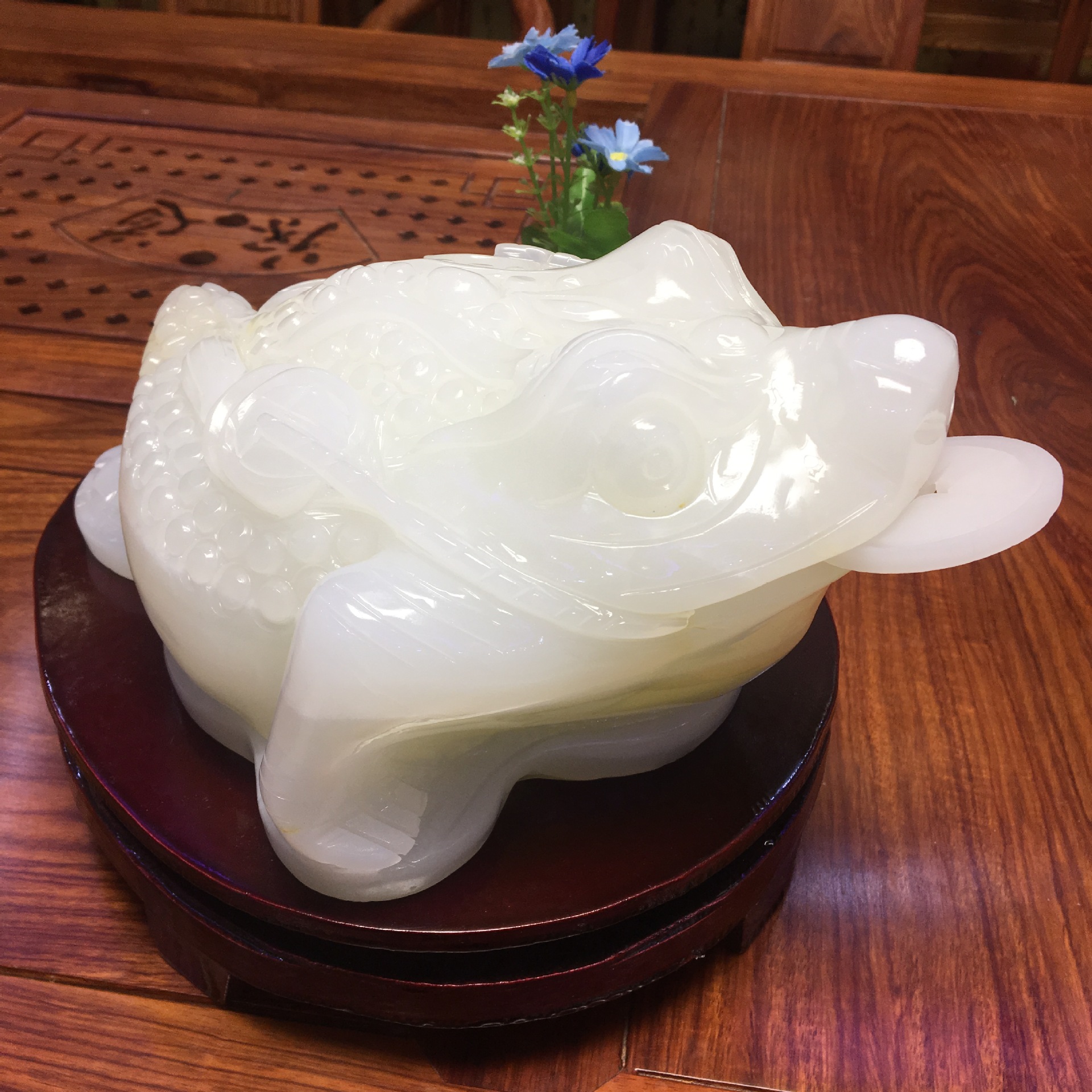 真玉阿富汗玉金蟾摆件腰缠万贯摆件客厅办公室商务礼品玉器工艺品